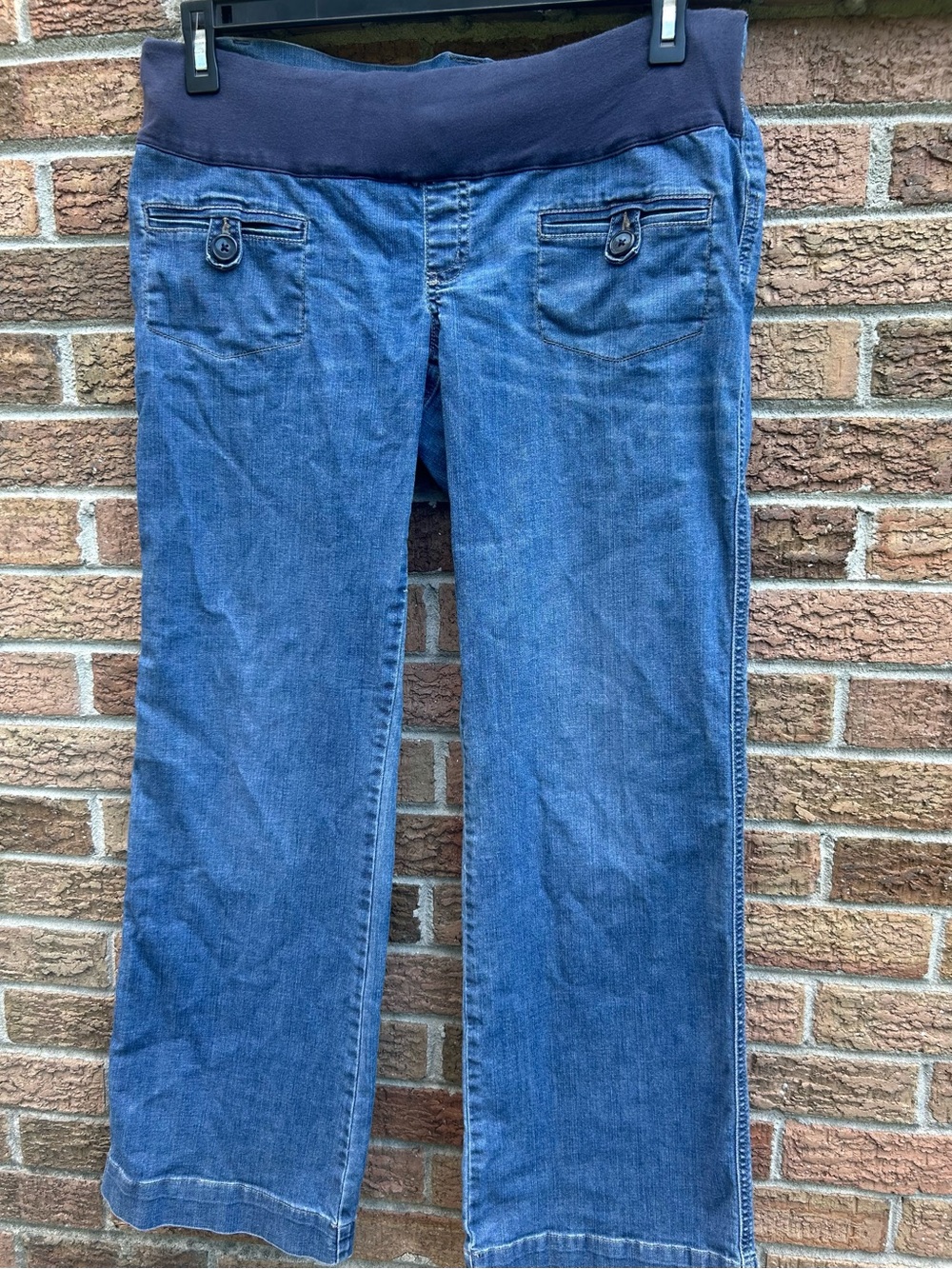 Motherhood Maternity Straight Leg Jeans in Blue size medium Y2K style